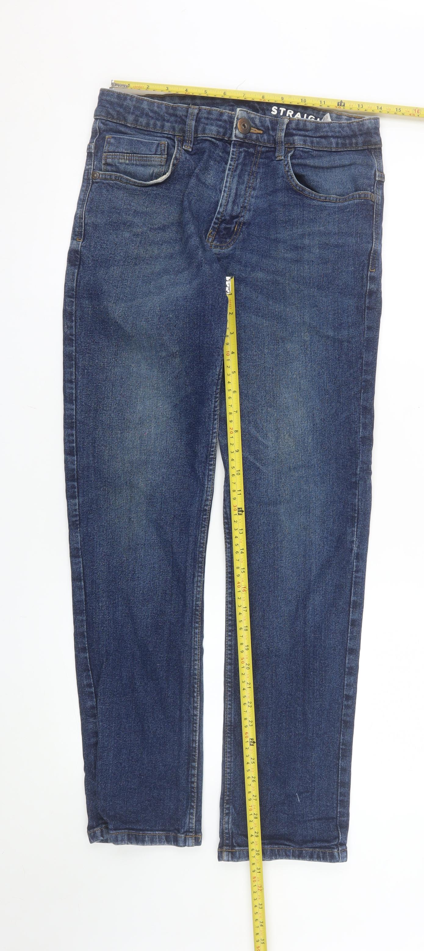 Dunnes Stores Men’s Blue Straight Denim Jeans 32W 32L Regular Fit