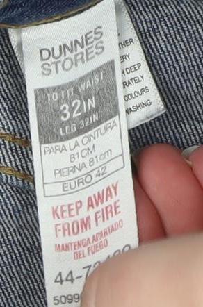 Dunnes Stores Men’s Blue Straight Denim Jeans 32W 32L Regular Fit