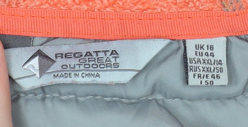 Regatta Women's Orange Hooded Puffer Jacket Size 18 Outdoor Coat