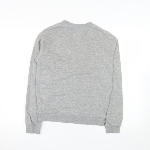 H&M Women Grey XS Pullover Sweatshirt Basic Crew Neck