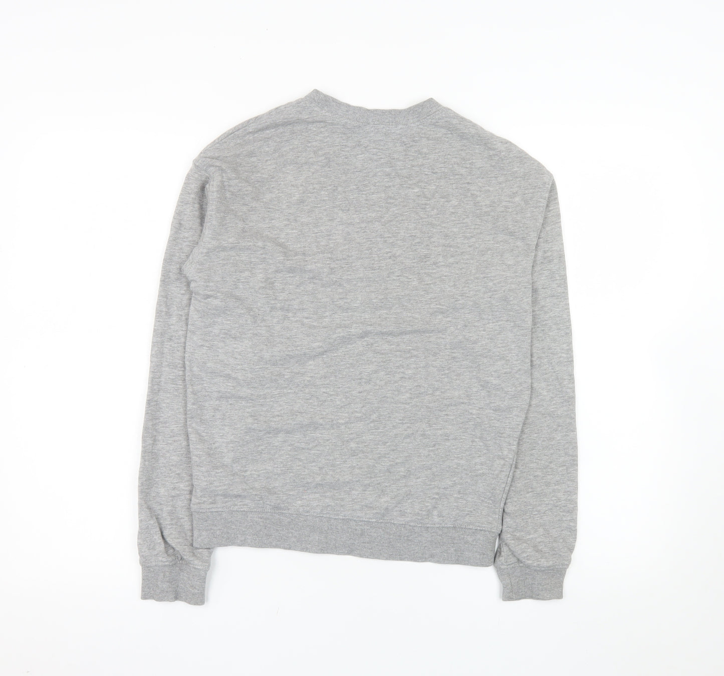 H&M Women Grey XS Pullover Sweatshirt Basic Crew Neck