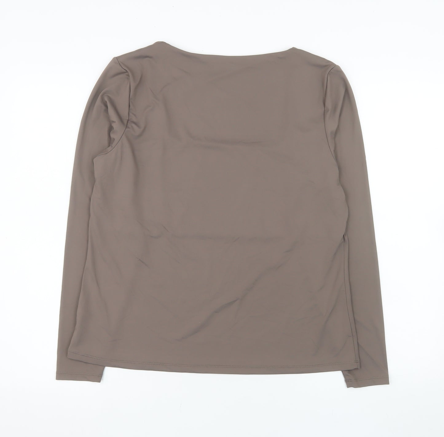 Dunnes Women Brown XL Basic Long Sleeve Square Neck Top