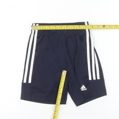 Adidas Boys Blue 7-8 Years Athletic Football Shorts Primegreen