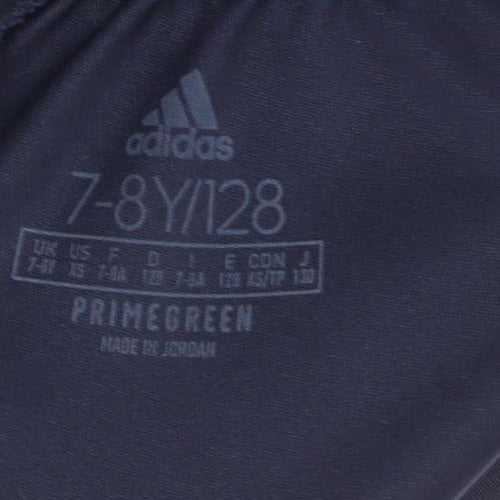 Adidas Boys Blue 7-8 Years Athletic Football Shorts Primegreen