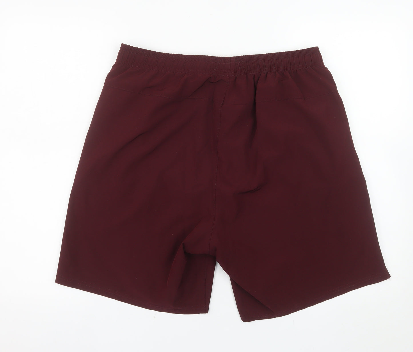 L'EROÁ Men’s Burgundy Athletic Shorts Size L Polyester Blend