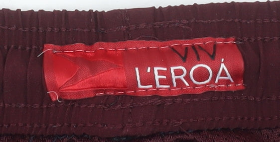 L'EROÁ Men’s Burgundy Athletic Shorts Size L Polyester Blend