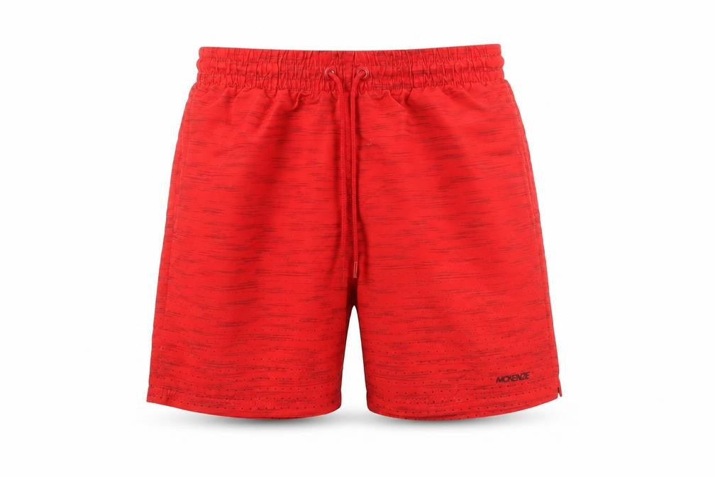 Front view of McKenzie Men’s Red Athletic Shorts, size S, Quick Dry Lightweight