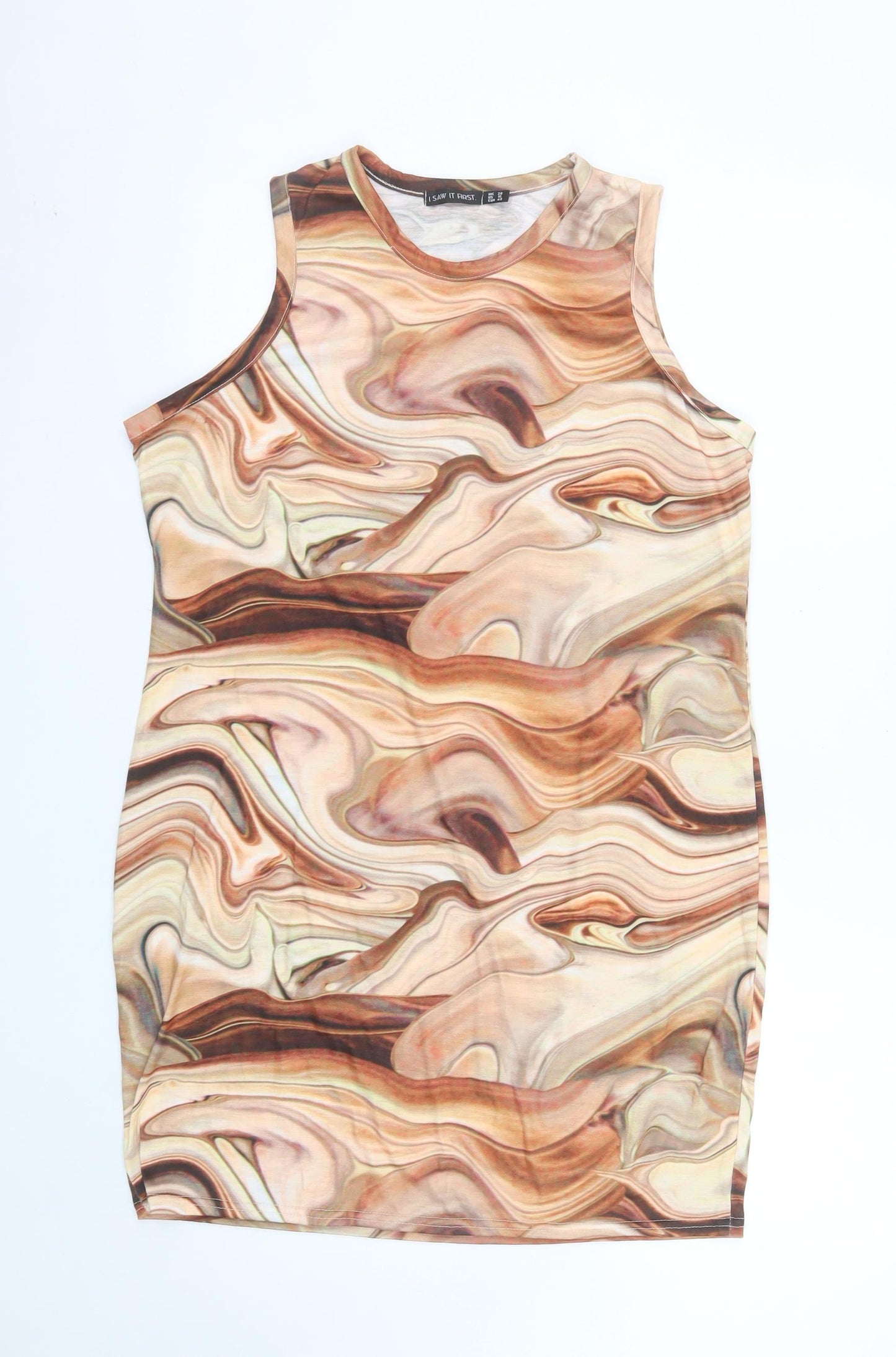 I Saw It First Womens Brown Bodycon Sleeveless Dress Size 20
