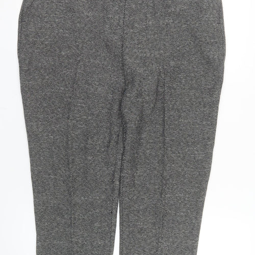 Dorothy Perkins Women Grey Herringbone Slim Tapered Trousers Size 12