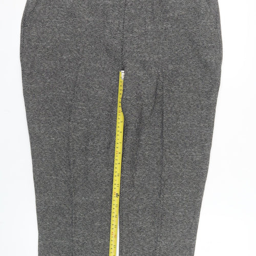Dorothy Perkins Women Grey Herringbone Slim Tapered Trousers Size 12