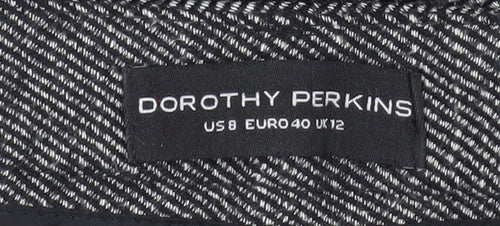 Dorothy Perkins Women Grey Herringbone Slim Tapered Trousers Size 12