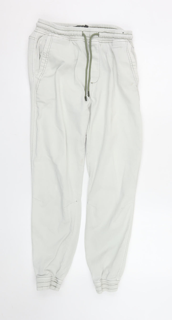 Pull&Bear Men's Beige Jogger Trousers M Regular Fit Casual
