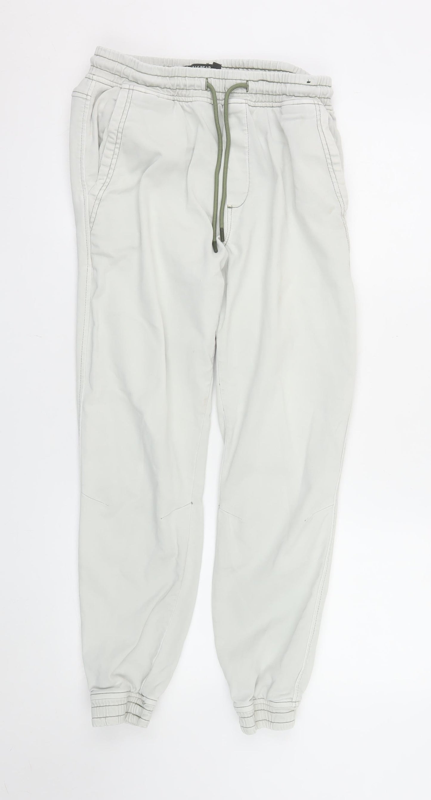 Pull&Bear Men's Beige Jogger Trousers M Regular Fit Casual