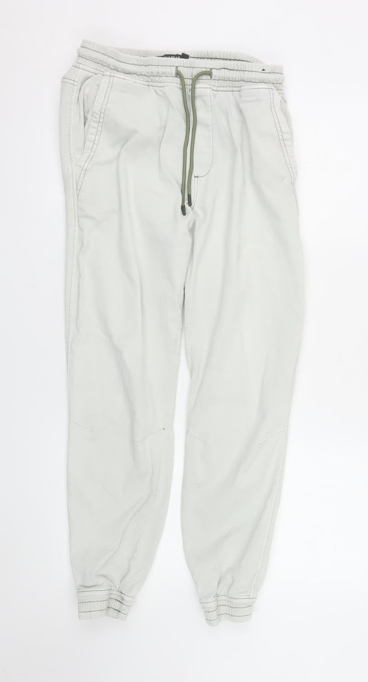 Pull&Bear Men's Beige Jogger Trousers M Regular Fit Casual