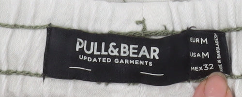 Pull&Bear Men's Beige Jogger Trousers M Regular Fit Casual