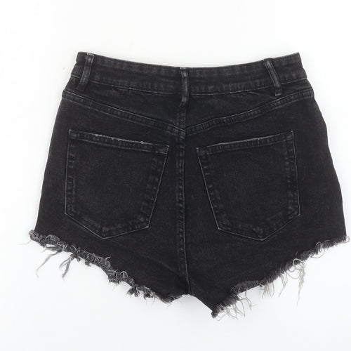 Zara Women’s Black High Rise Cut-Off Denim Shorts Size 8