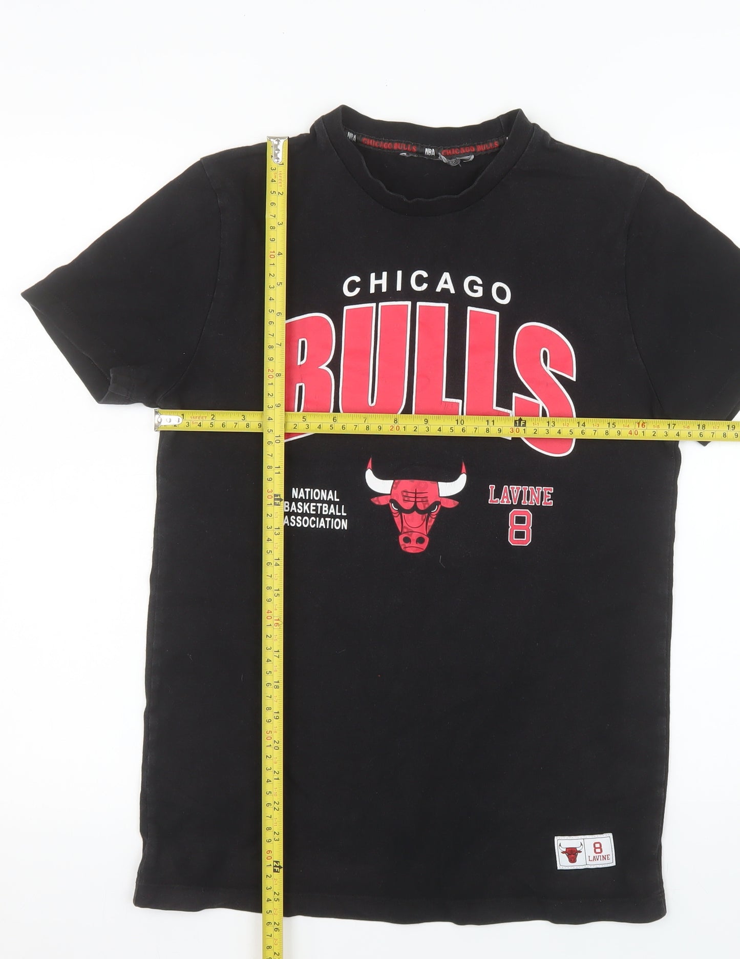 Primark Men's Black Chicago Bulls Lavine 8 Graphic T-Shirt XS