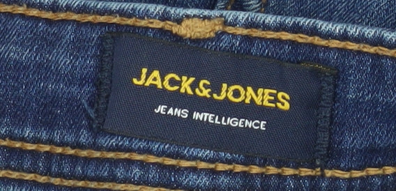 Jack & Jones Men's Blue Regular Fit Stretch Denim Jeans 32W 30L Straight