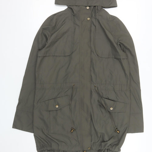 New Look Women's Khaki Green Hooded Parka Jacket Size 8