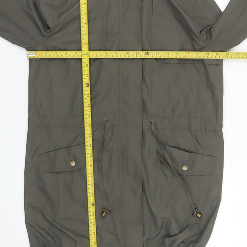 New Look Women's Khaki Green Hooded Parka Jacket Size 8