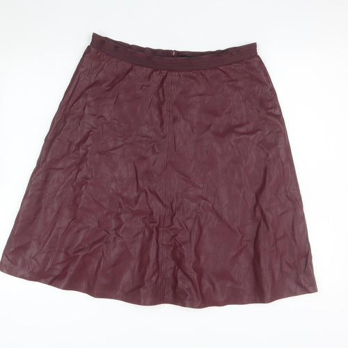 Comma Women's Purple A-Line Faux Leather Skirt Size 10