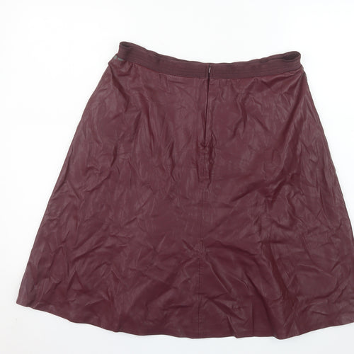 Comma Women's Purple A-Line Faux Leather Skirt Size 10