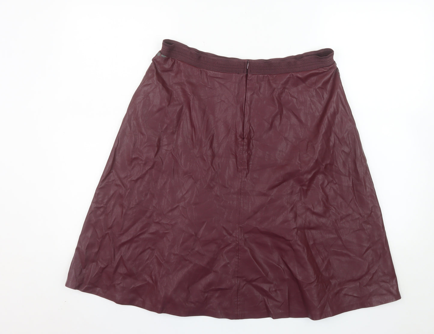 Comma Women's Purple A-Line Faux Leather Skirt Size 10