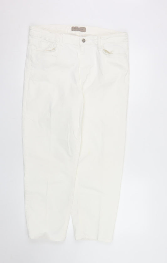 Paul Costelloe Living Women's Ivory Straight Jeans Size 16