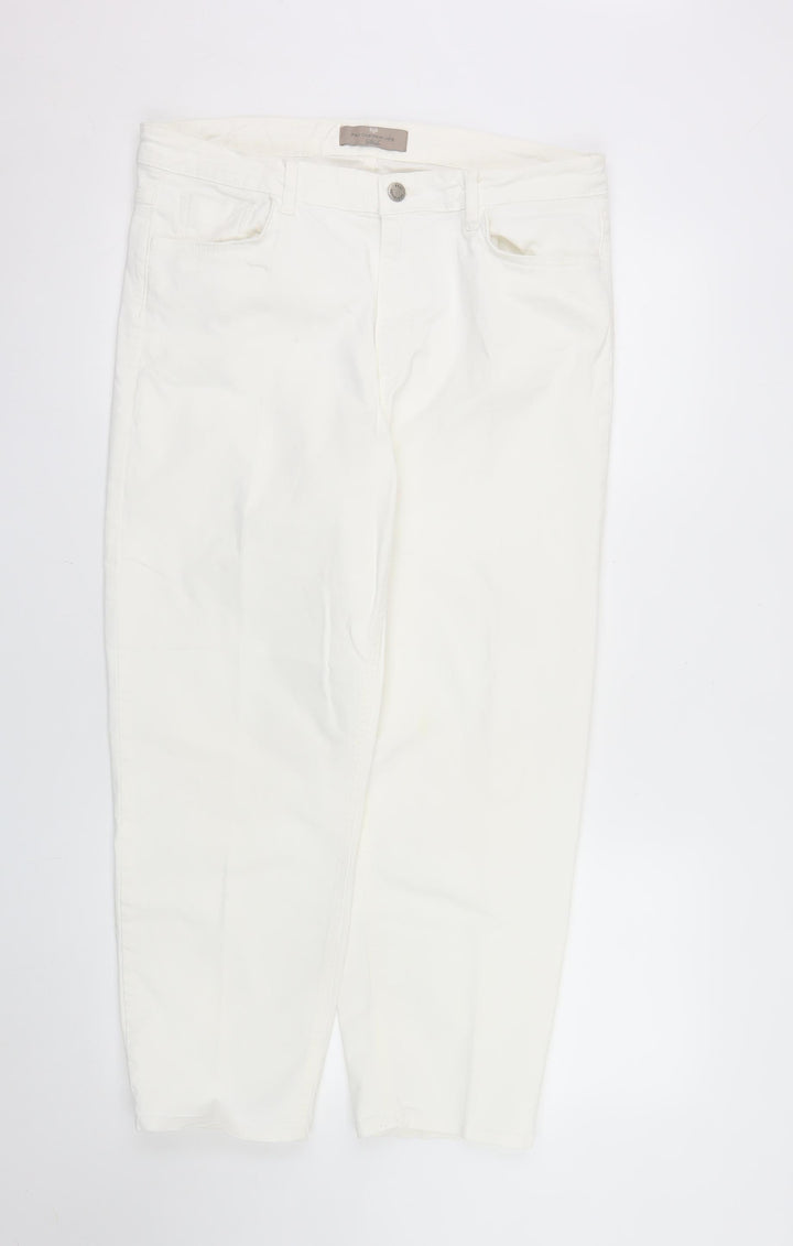 Paul Costelloe Living Women's Ivory Straight Jeans Size 16