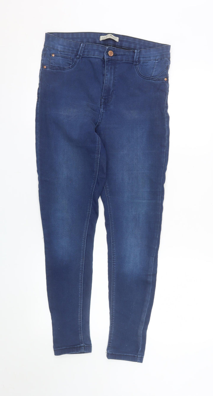 Denim Co. Women's Blue Skinny Jeans Size 14 Slim Fit Mid Rise