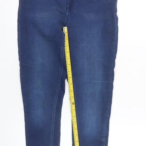 Denim Co. Women's Blue Skinny Jeans Size 14 Slim Fit Mid Rise