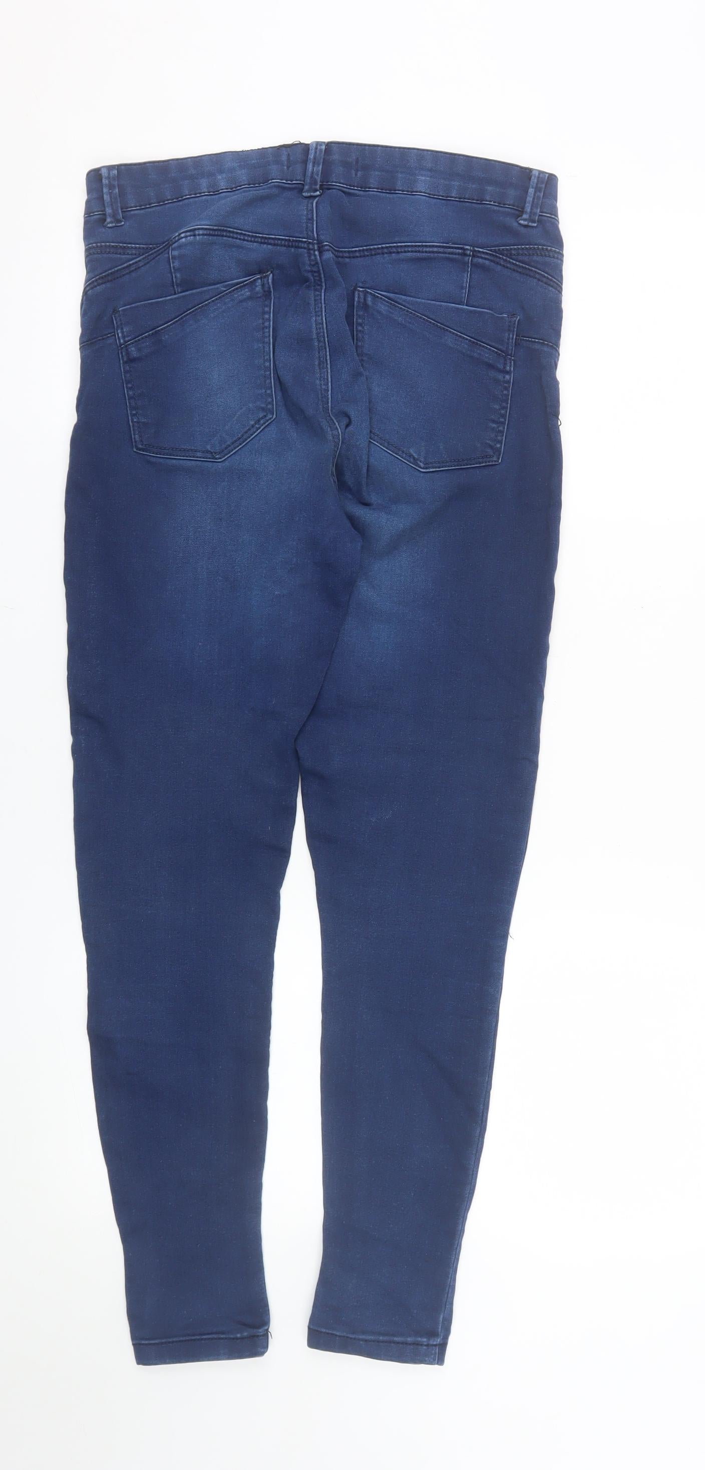 Denim Co. Women's Blue Skinny Jeans Size 14 Slim Fit Mid Rise
