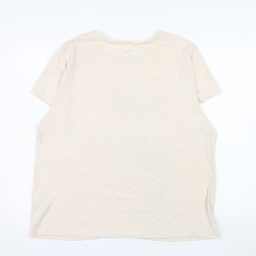 Disney Women Beige Minnie Mouse T-Shirt XL Short Sleeve Cotton Blend