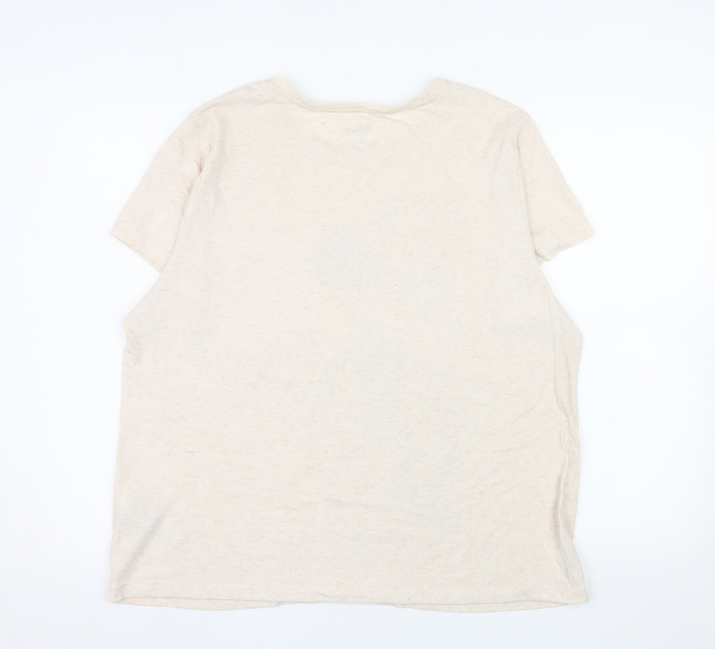 Disney Women Beige Minnie Mouse T-Shirt XL Short Sleeve Cotton Blend
