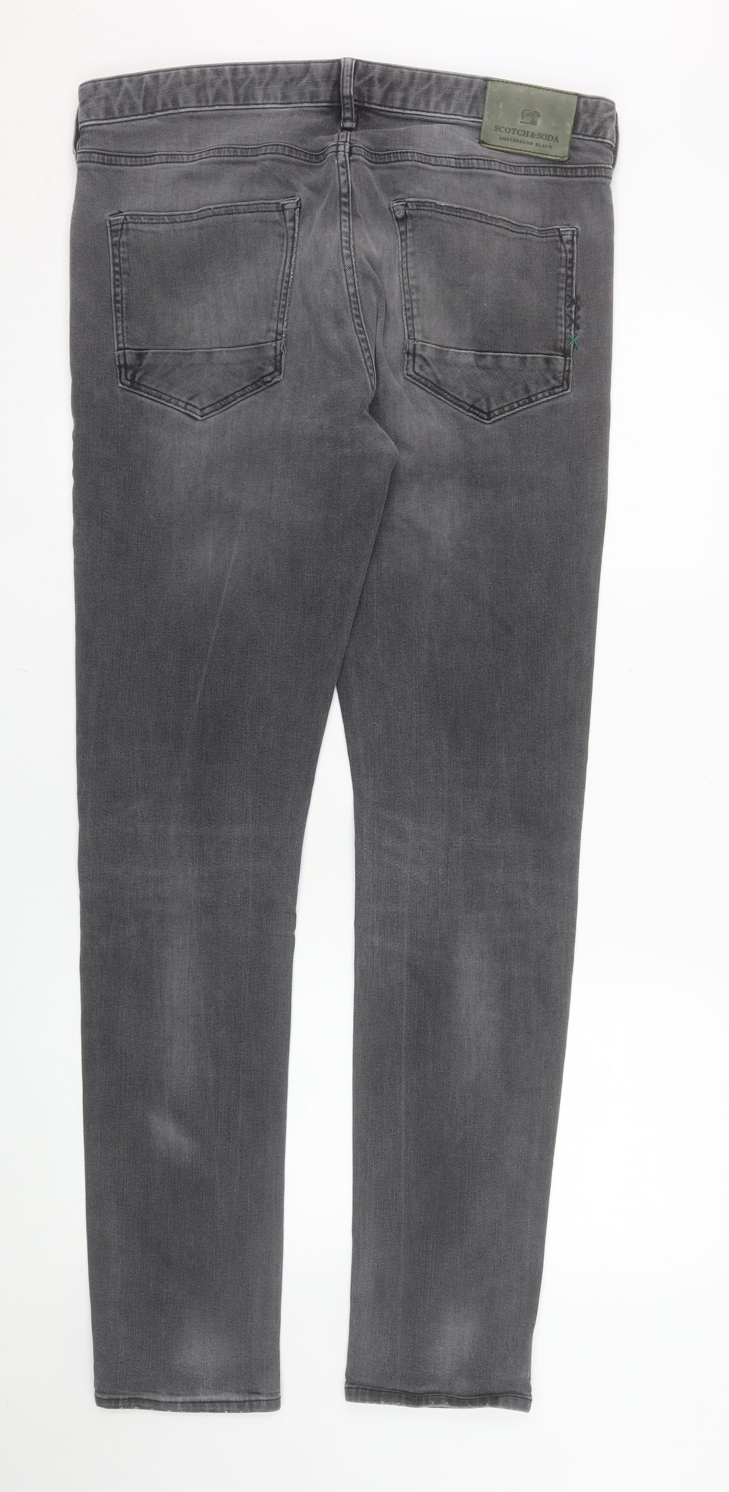 Scotch & Soda Mens Grey Slim Straight Jeans W34 L34 Denim