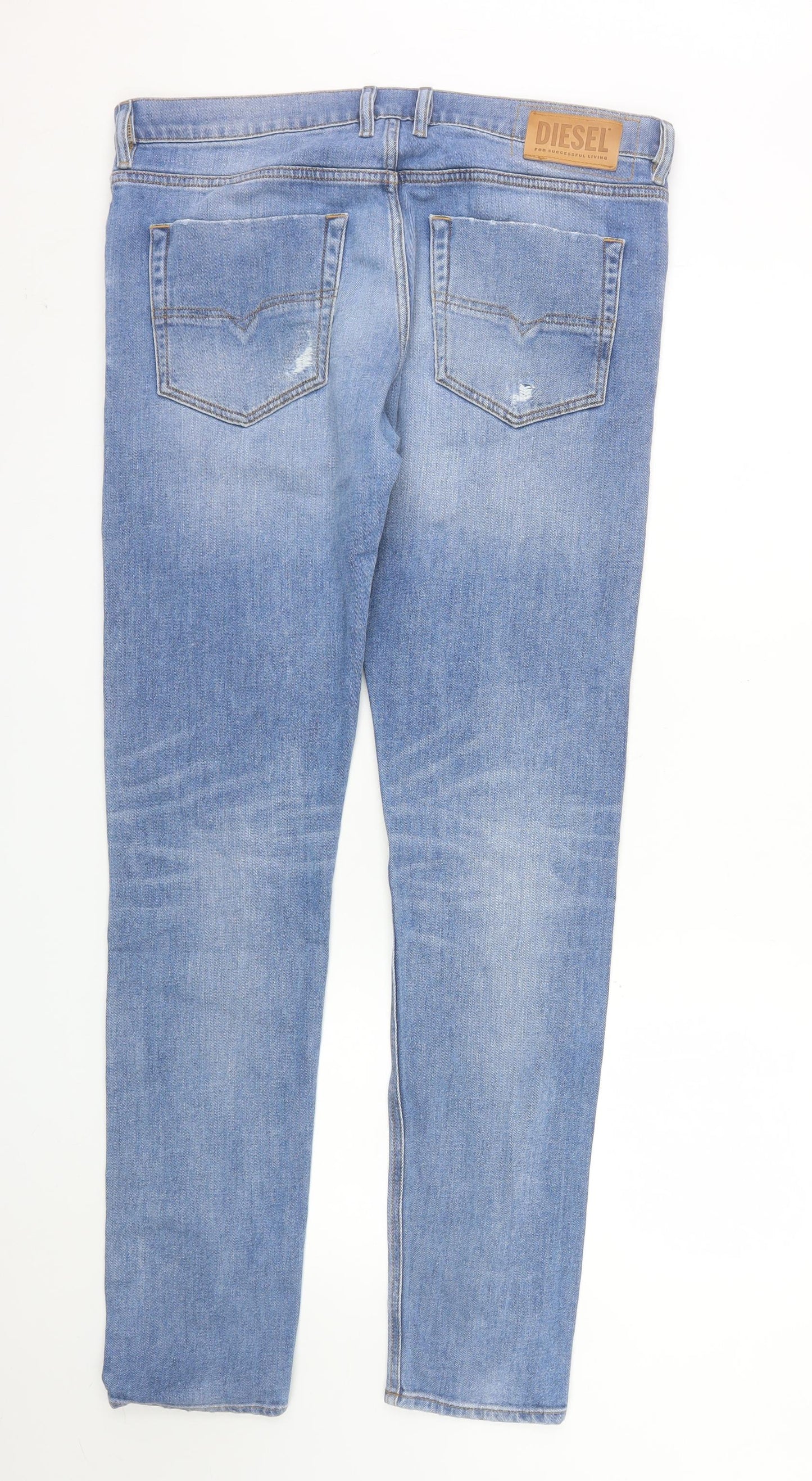 Diesel Men's Blue Slim Fit Distressed Denim Jeans Size 34