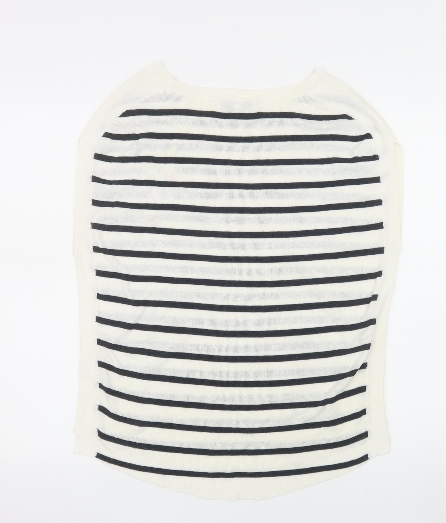 Next Womens White Striped Boat Neck Pullover Jumper XS