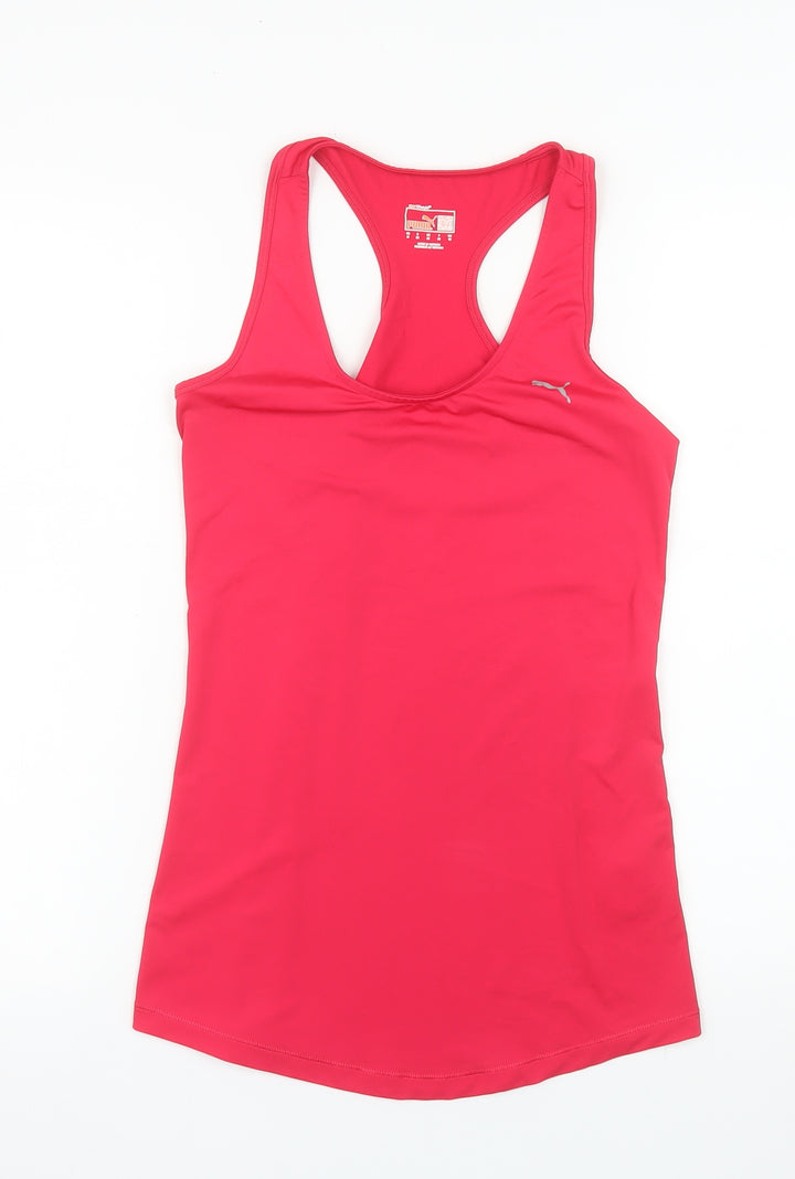 Puma Womens Pink Racerback Training Tank Top Size 12