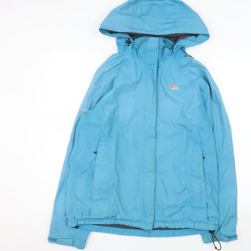 Lowe Alpine Women Blue Waterproof Hooded Rain Jacket L