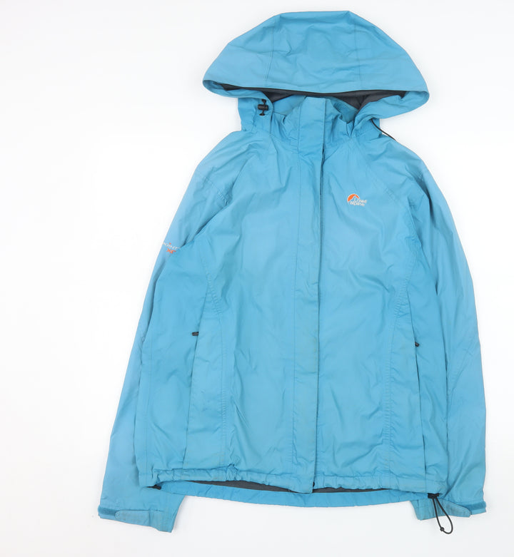 Lowe Alpine Women Blue Waterproof Hooded Rain Jacket L