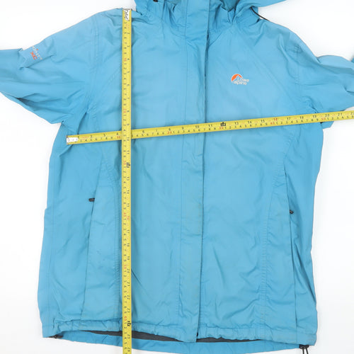 Lowe Alpine Women Blue Waterproof Hooded Rain Jacket L