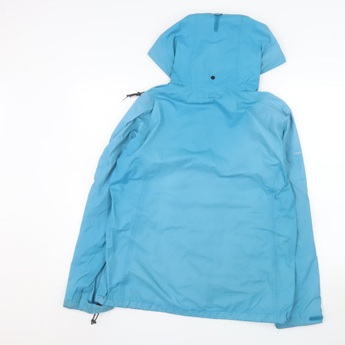 Lowe Alpine Women Blue Waterproof Hooded Rain Jacket L