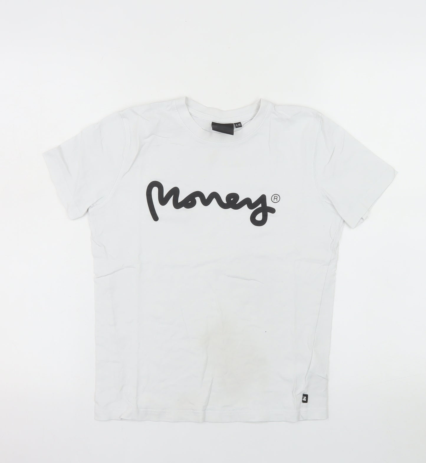 Money Boys White Logo T-Shirt 9-10 Years Short Sleeve Cotton