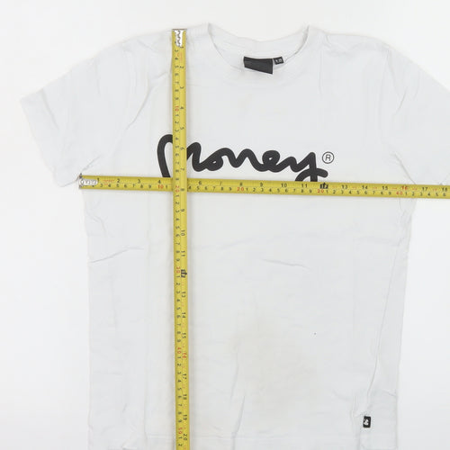 Money Boys White Logo T-Shirt 9-10 Years Short Sleeve Cotton