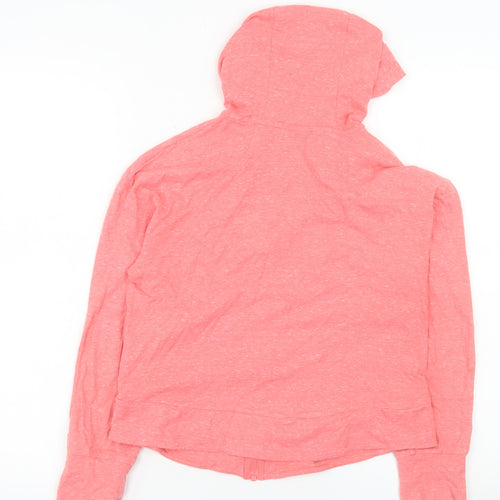 Nike Womens Pink Full Zip Hoodie Jacket Size M Cotton Lightweight