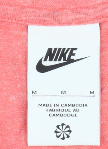 Nike Womens Pink Full Zip Hoodie Jacket Size M Cotton Lightweight