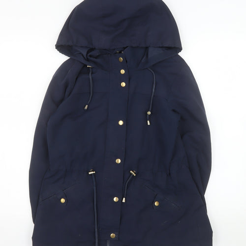 Vero Moda Women's Blue Parka Jacket M Hooded Mid-Length Coat