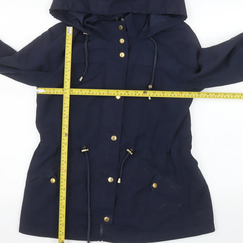 Vero Moda Women's Blue Parka Jacket M Hooded Mid-Length Coat
