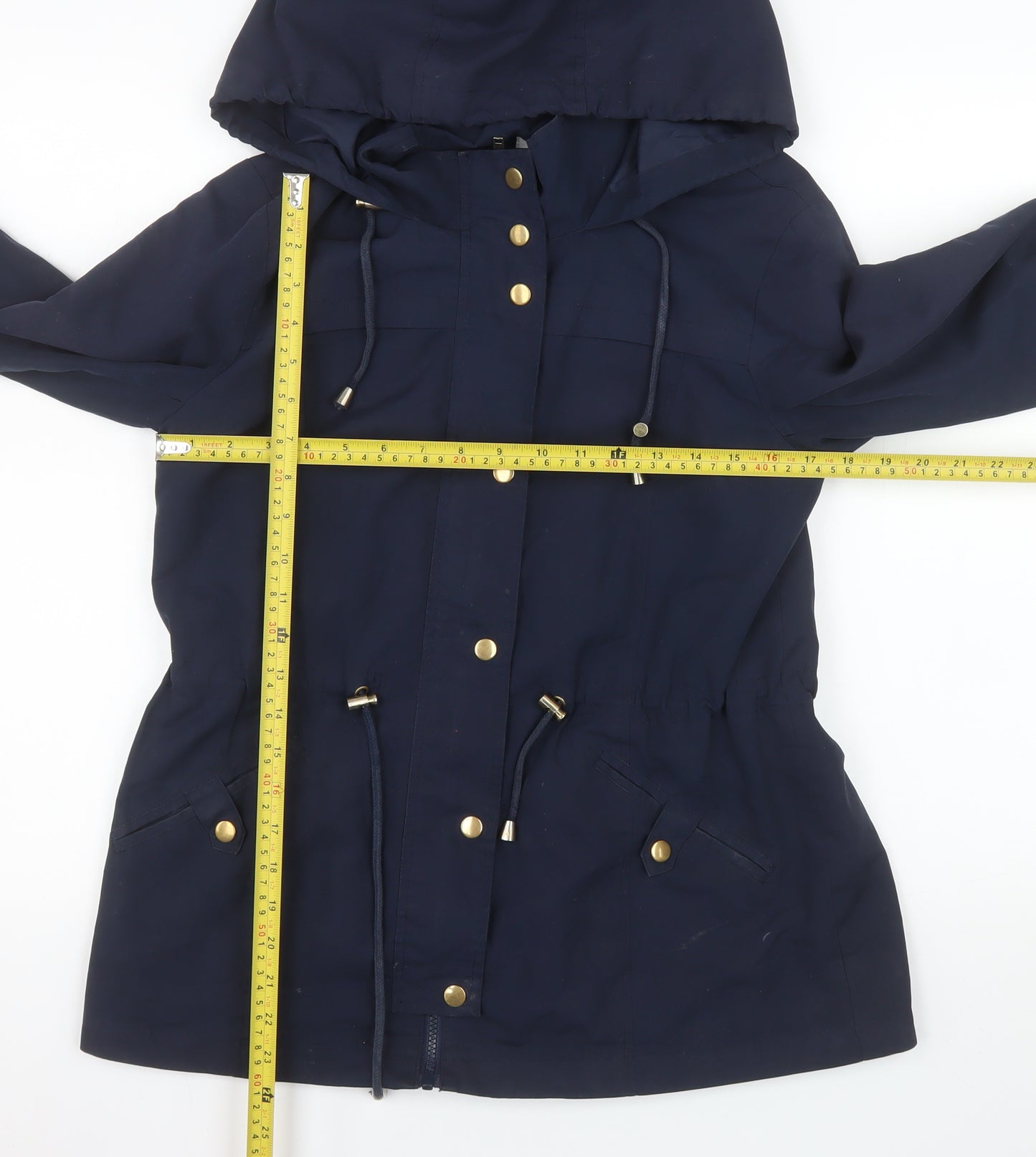 Vero Moda Women's Blue Parka Jacket M Hooded Mid-Length Coat