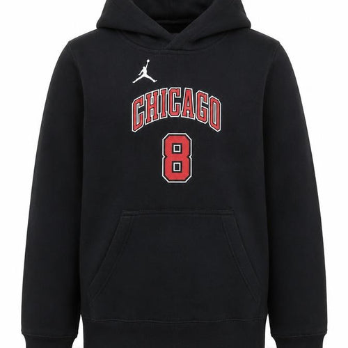 Nike Boys Black Chicago Bulls Lavine 8 Pullover Hoodie Size M 10-12